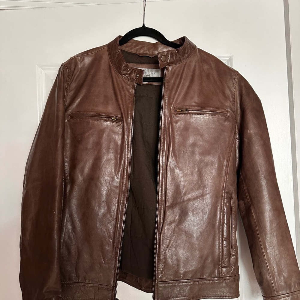 Andrew Marc Brown Leather Jacket